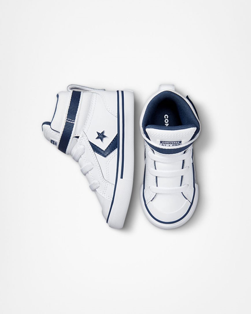 Dívčí Boty Vysoké Converse Pro Blaze Páskové Easy-On Varsity Club Bílé Tmavě Blankyt Bílé | CZ JQWZ81